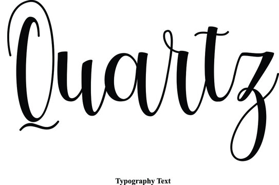 Quartz Gemstone Typography Text On White Background
