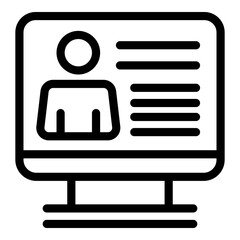Poster - Business web call icon. Outline business web call vector icon for web design isolated on white background