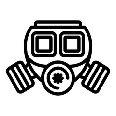 Canvas Print - Radioactive gas mask icon. Outline radioactive gas mask vector icon for web design isolated on white background