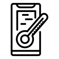 Poster - Fever phone icon. Outline fever phone vector icon for web design isolated on white background