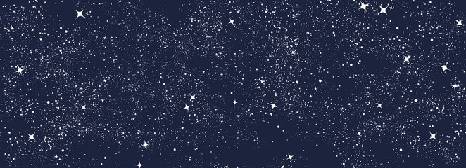 night sky seamless pattern. black and white surreal graphic. magic universe art