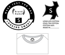 Back Neck Label Inner Print For T-shirt. Brand Print, Size Print, Label Print.