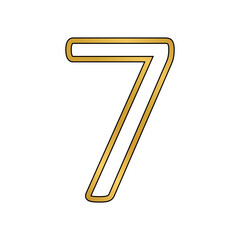 Wall Mural - Gold number seven symbol.