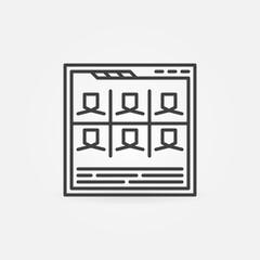 Poster - Video Conference in Web Browser vector concept icon or symbol in thin line style