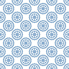 Aufkleber - Cog wheels or Gears vector geometric seamless pattern