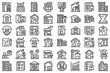 Property investments icons set. Outline set of property investments vector icons for web design isolated on white background