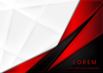 template corporate concept red black grey and white contrast background.