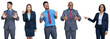 © Daniel Ernst - Set of 5 hispanic and african and latin american businessman and businesswoman