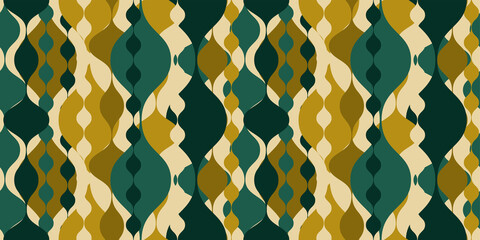 Retro wavy background. Seamless pattern. Vector. レトロなみなみパターン