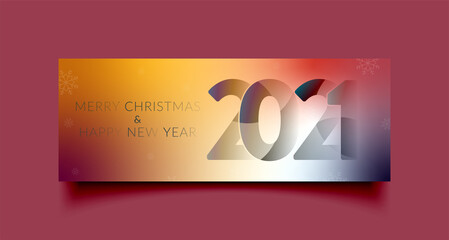 Wall Mural - happy new year and merry christmas facebook cover page timeline web ad banner template. modern layou