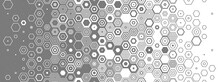 Hexagonal Abstract Seamless Background. Vector Geometric Background With Fade Linear Hexagons