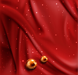 Wall Mural - Red Cloth Background. vector background. template or substrate for your banner