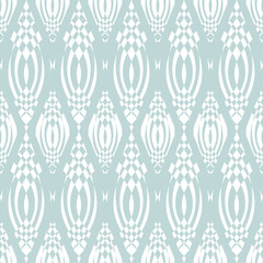 Poster - Pastel green geometric seamless pattern background.