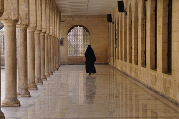 Wall Mural - person walking in the corridor