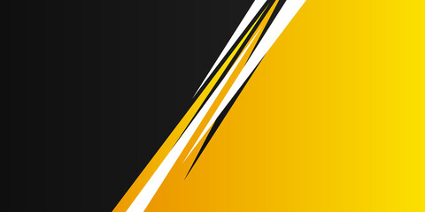 Wall Mural - Abstract template yellow geometric triangles contrast white black background. You can use for business corporate design, cover brochure, book, banner web, advertising, poster, leaflet, flyer and game