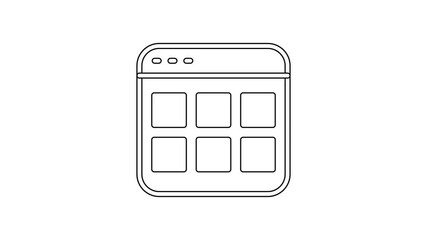 Poster - Black line Browser files icon isolated on white background. 4K Video motion graphic animation.