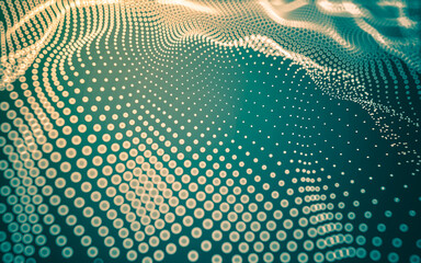 Abstract background. Molecules technology with polygonal shapes, connecting dots and lines. Connection structure. Big data visualization.