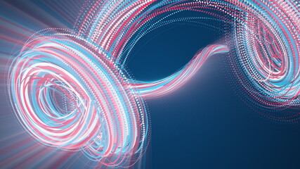 Poster - Spiral abstract element from particles, computer generated. 3d rendering vortex backdrop