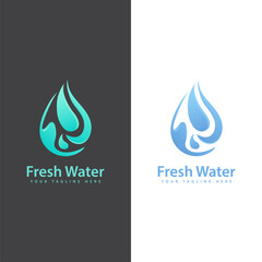 Sticker - gradient color fresh water drop logo