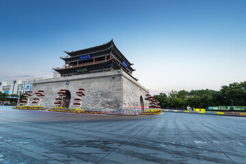 Wall Mural - Zhangye drum tower in early morning