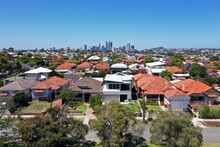 Aerial Urban Landscape  View Of Suburban Cityscape In Perth Western Australia