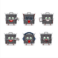 Wall Mural - Double roaster pan cartoon character are playing games with various cute emoticons