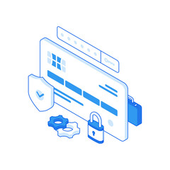 Poster - Illustration of credit card protected with password