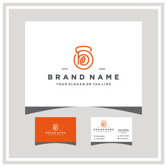 Wall Mural - letter B fitness leaf logo design and business card vector