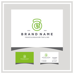 Wall Mural - letter D fitness leaf logo design and business card vector