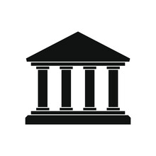 Bank Vector Icon. Business And Economy Symbol. Ancient Greek Temple Shape Sign. Architecture Building Logo.