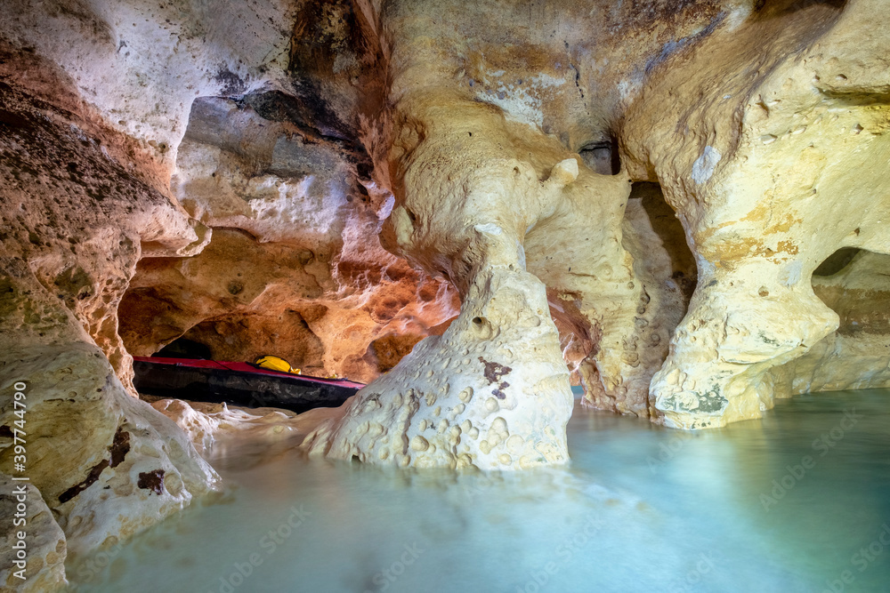 Gator Hole Spring Cave during water drawn down to repair the dam ...