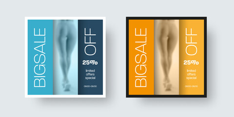 Poster - Vector square post template for social media with limited special offer for big sale.