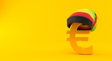 Poster - Euro currency with rasta hat