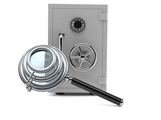 Wall Mural - Safe with magnifying glass