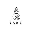 Illustration sake gourd bottle Chinese or Japanese logo design vector