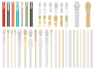 Zipper set vector design illustration isolated on white background
