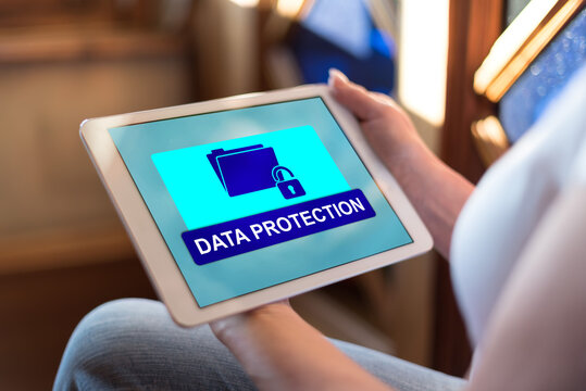 Data protection concept on a tablet