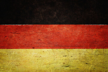 Wall Mural - German flag in rustic style painted on wooden planks