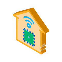 Poster - smart house chip wifi icon vector. isometric smart house chip wifi sign. color isolated symbol illustration