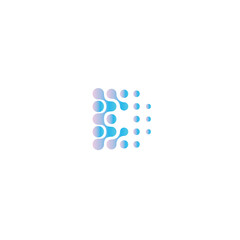 Aufkleber - Dotted letter D, abstract style vector logo concept. Digital innovation technology, isolated icon on white background. Database, futuristic logotype template for business and developing startup