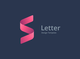 Poster - letter s or number 5 logo icon design template elements