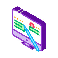 Poster - game development and design icon vector. isometric. color isolated symbol illustration
