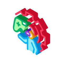Poster - game development and testing icon vector. isometric game development and testing sign. color isolated symbol illustration