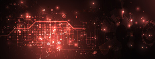 Abstract glowing technology background. Communication concept. Template for science presentation. Vector illustration.