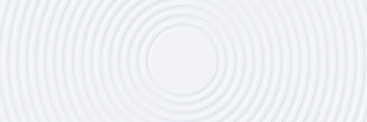 Wall Mural - 3d white rippled circles with soft shadow on light bg. abstract light elegant seamless pattern. neum
