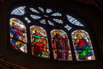 Wall Mural - Stained glass window in church