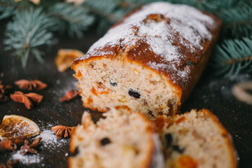 Handmade homemade sweets on a Christmas background. Cooking.