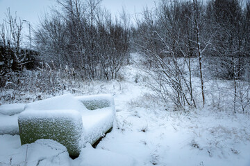 Wall Mural - first snow fall in Auchinleck scotland