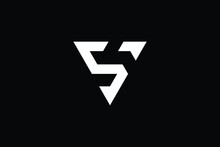 SV Logo Letter Design On Luxury Background. VS Logo Monogram Initials Letter Concept. SV Icon Logo Design. VS Elegant And Professional Letter Icon Design On Black Background. S V VS SV