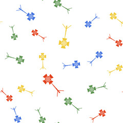 Poster - Color Movie spotlight icon isolated seamless pattern on white background. Light Effect. Scene, Studio, Show. Vector.